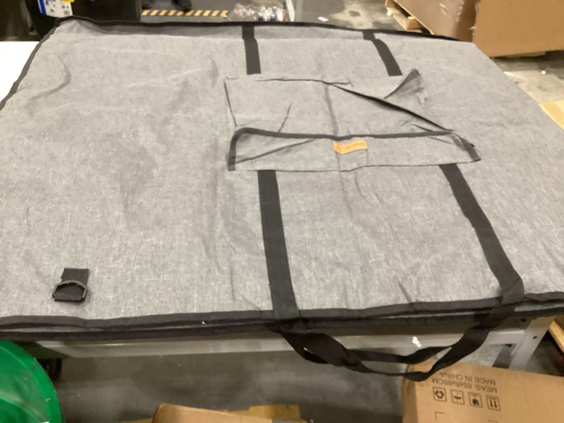 Condition photo showing As Is for folding card table storage bag, carry bags for 34" fold-in-half square card tables, storage bag for picnic/camping/party table, waterproof dustproof protective cover - black 35 x 18 x 4 inch black 35" x 18" x 4"