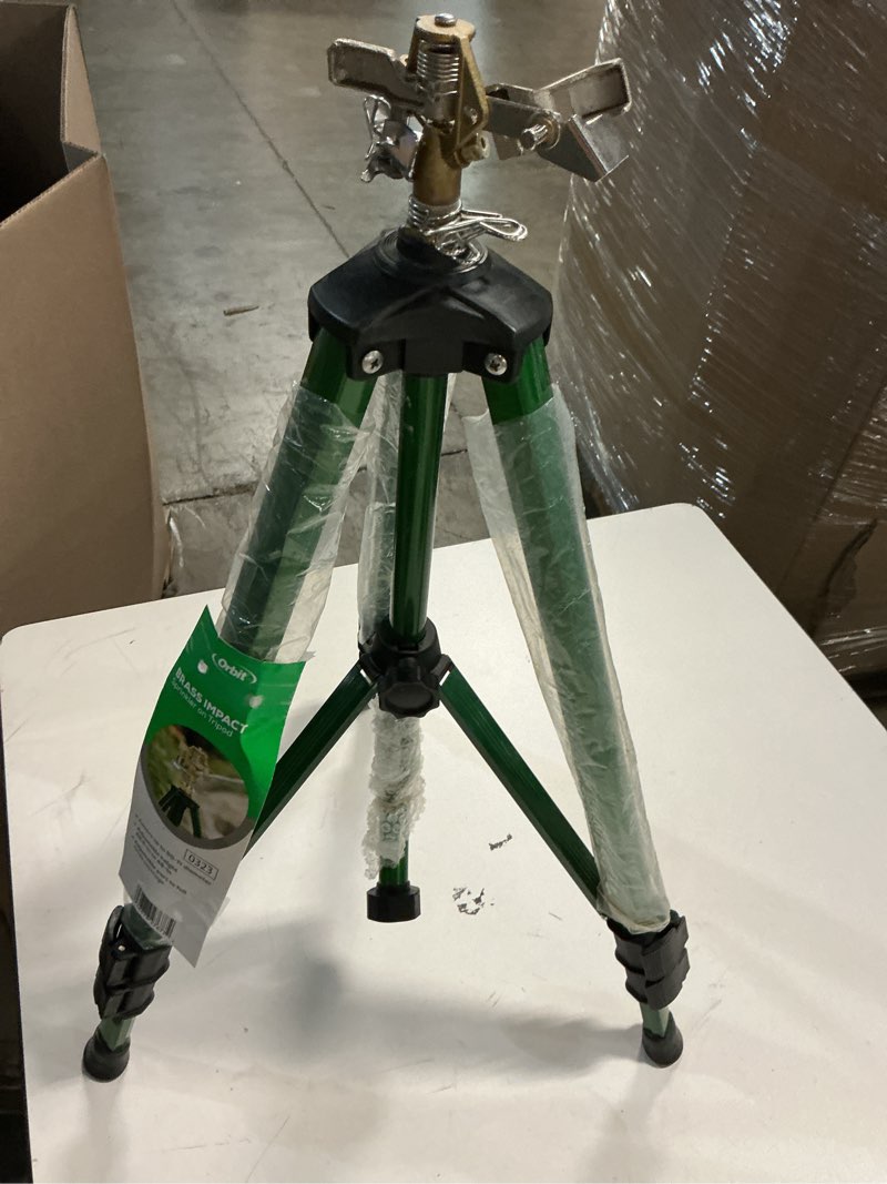 Condition photo showing Good Condition for orbit sprinkler 5000-sq ft impulse tripod lawn sprinkler