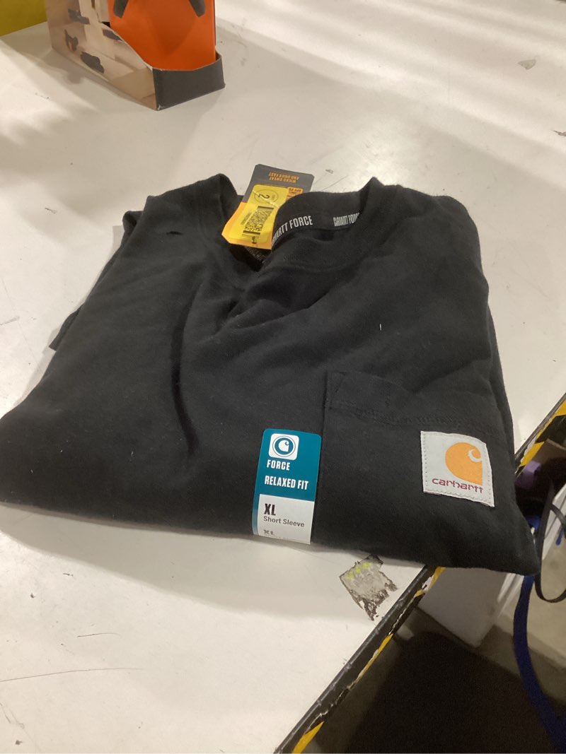 Condition photo showing As Is for carhartt men's black medium weight jersey short sleeve solid t-shirt ( xl )