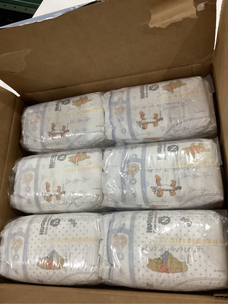 Condition photo showing Good Condition for Huggies Size Newborn Diapers, Little Snugglers Baby Diapers, Size Newborn (up to 10 lbs), 144 Count, Packaging May Vary