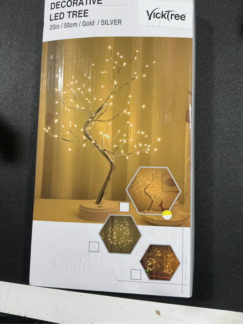 Condition photo showing Good Condition for vicktree 108 LED Tabletop Bonsai Tree Light with Remote, 8 Modes 20’’ Warm White Artificial Fairy Li
