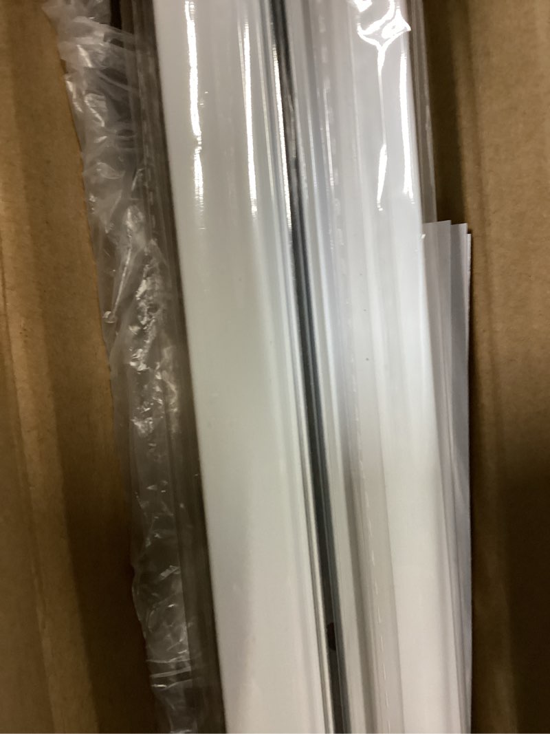 Condition photo showing New/Like New for ChadMade Ceiling/Wall Mount Curtain Track Rod Set with Hooks, 6ft - 9ft Adjustable Length Window Rod Track Curtain Rail System For Living Room Bedroom, Work with Grommet and Pinch Pleated Curtain 6-9ft (72-108in) White