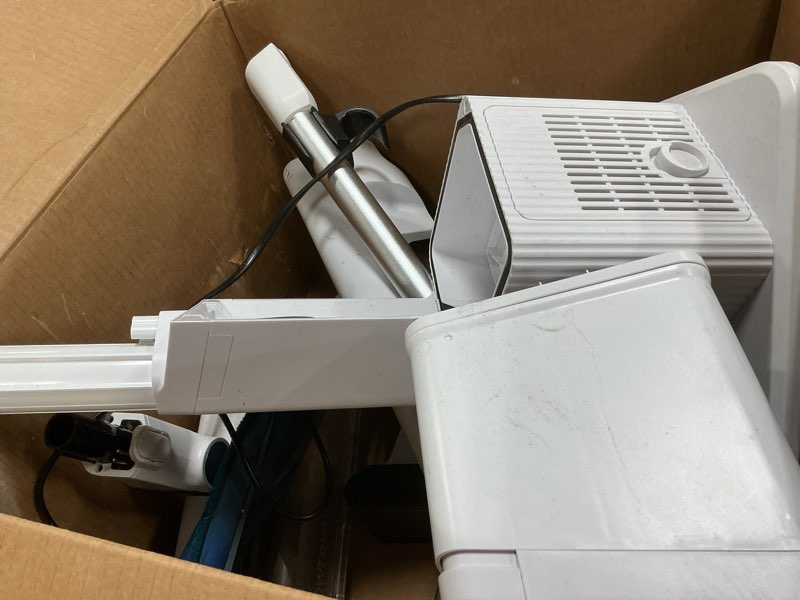 Condition photo showing As Is for shark clean & empty cordless stick vacuum – lightweight cordless with hepa filter, portable, rechargeable, auto-empty system, stick vacuum for pet hair, carpets & hardfloor, white, bu3521