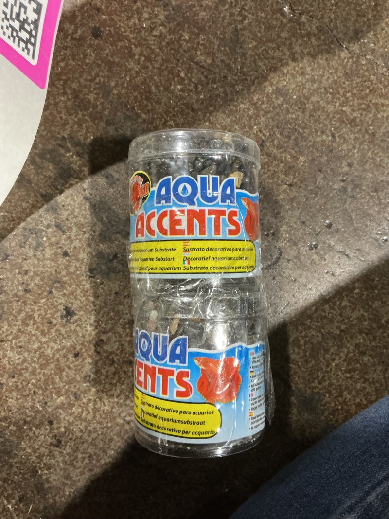 Condition photo showing New/Like New for (Bidding on 2) Zoo Med Aquatic Aqua Accents Aquarium Substrate - Dark River Pebbles (0.5 lbs)