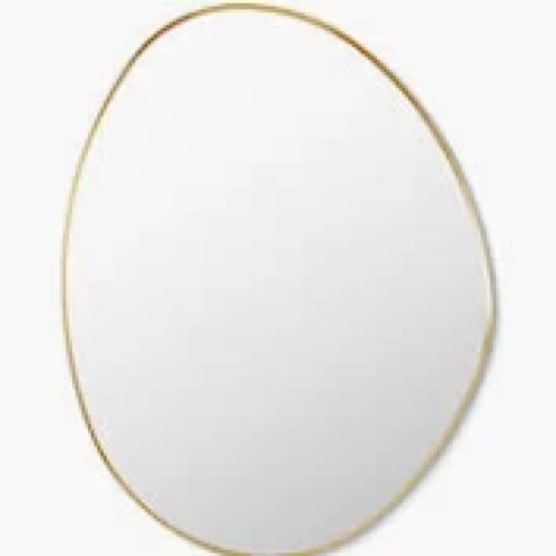 DAOYIJIAJU Gold Irregular Mirror, 21"x14" Asymmetrical Wall Mirrors, Modern Frameless Mirror for Wal