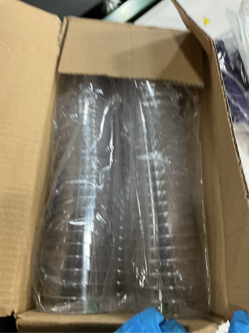 Condition photo showing New/Like New for 60 Pack Clear Dessert Cups wtih Spoon, 6 oz Disposable Plastic Martini Glasses, Reusable Cocktail Shooter Glasses for Party Wine, Champagne, Parfait, Appetizers