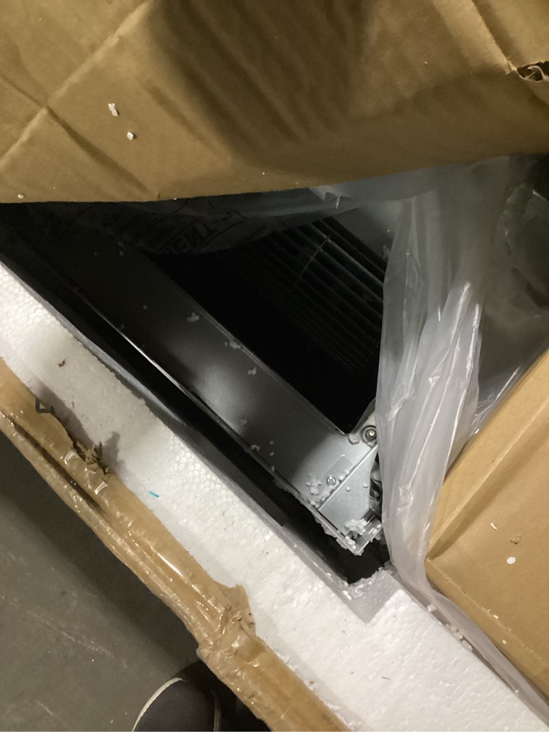 Condition photo showing As Is for ge wall mount range hood | 30 inch kitchen exhaust fan with 4 speeds, dimmable led lights | chef connect remote control included | designer kitchen vent for entertainers | 350 cfm | stainless steel