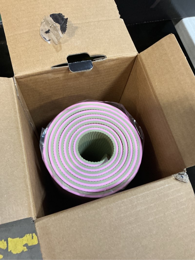 Condition photo showing Good Condition for LOLLIPOP Thick Yoga Mat, Non-Slip Exercise Mat for Yoga, Pilates, Stretching Fitness & Exercise Mat with Easy-Cinch Carrier Strap 32" Pro Pink & Lime Green Lollipops