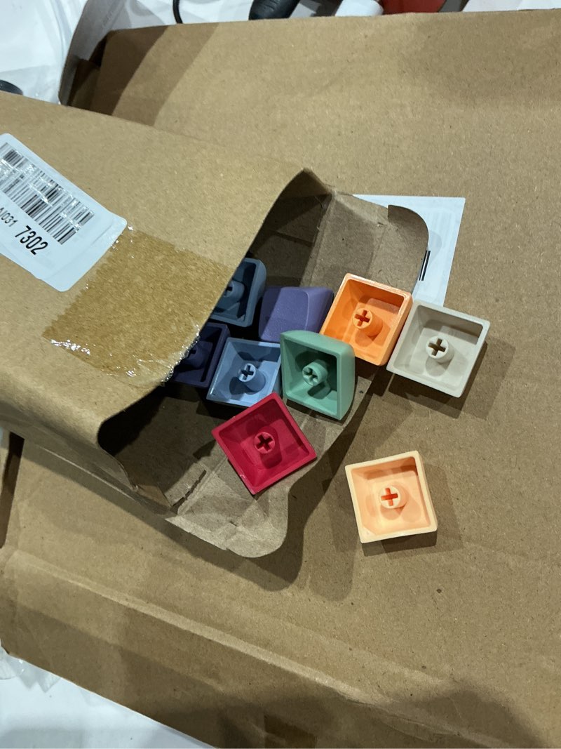 Condition photo showing As Is for patikil pbt keycap set, 20pcs colorful mechanical numeric keypads portable blank keycaps for daily office work gaming entertainment creative design, 10 colors