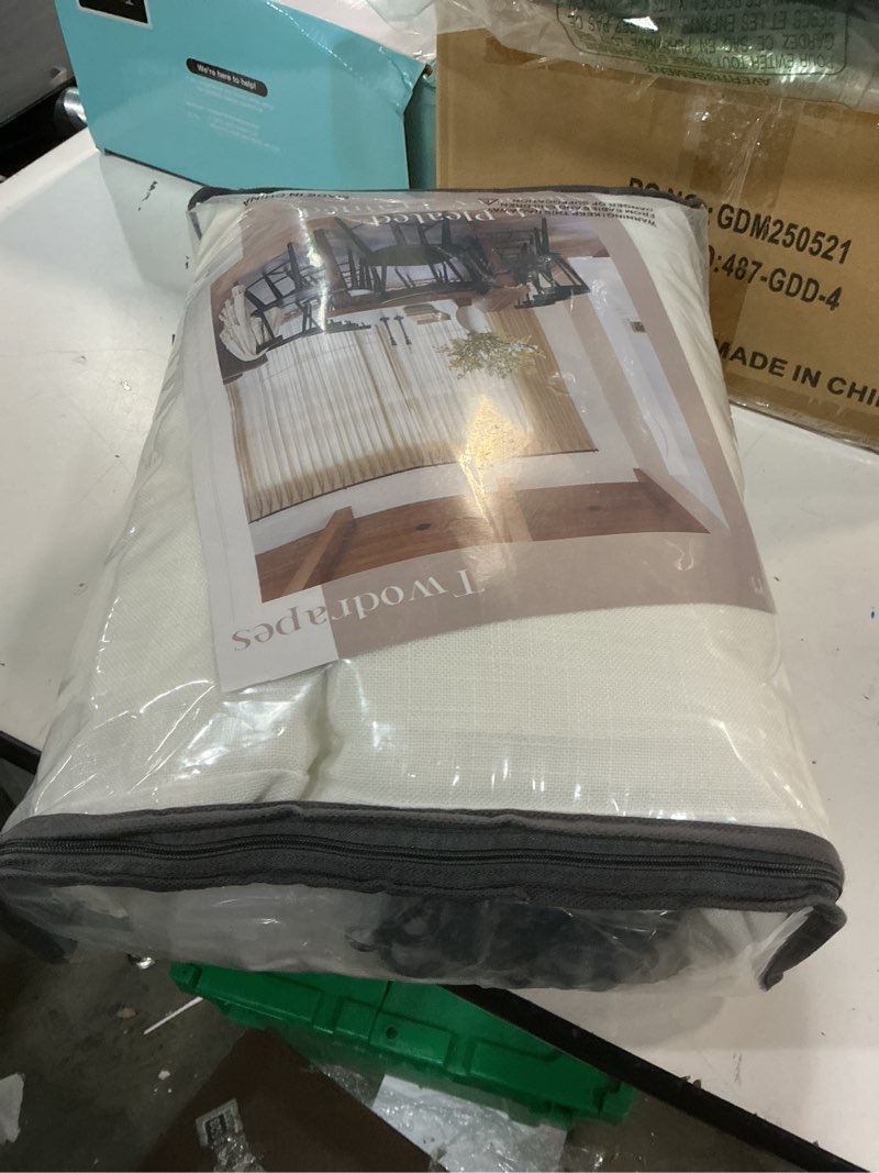 Condition photo showing Good Condition for Natural Cream Pinch Pleated Linen Curtains 92 Inches Long for Living Dining Room Bedroom Thick Linen Pinch Pleat with Hooks Rings Back Tab Light Filtering Boho Farmhouse Semi Sheer 92 Inch Curtain Natural 40"W x 92"L (Pack of 2)