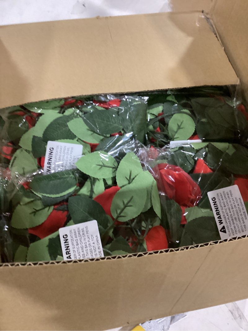 Condition photo showing Good Condition for aneco 12 pack 96 ft red flower artificial rose vines roses fake vine flowers plants party supplies for holiday wedding garden craft art decoration red 12