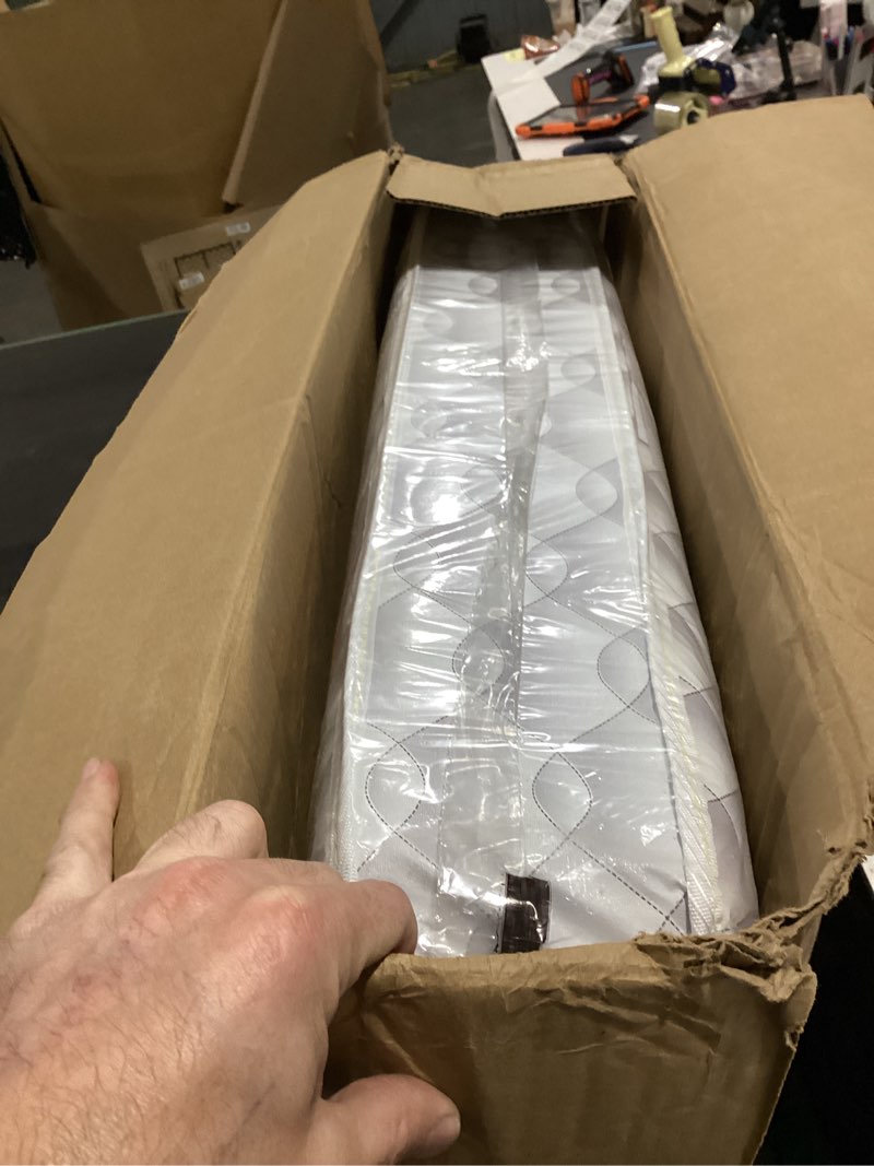 Condition photo showing New/Like New for dream on me twilight 5” crib & toddler bed mattress, grey, 88 coil inner spring support, waterproof & stain-resistant removable vinyl cover, greenguard gold & bsa certified, made in usa grey crib