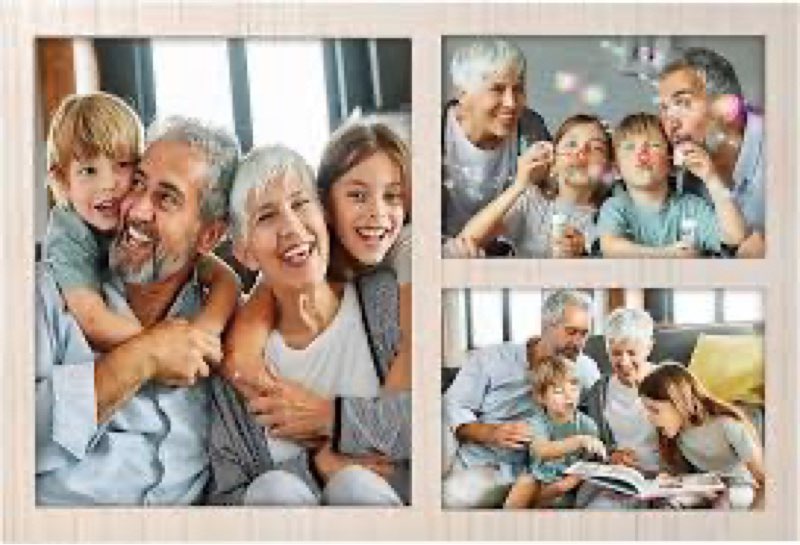 yeskay collage picture frame for 8x10 and 2 5x7 pictures display,3 opening family photo frames with 