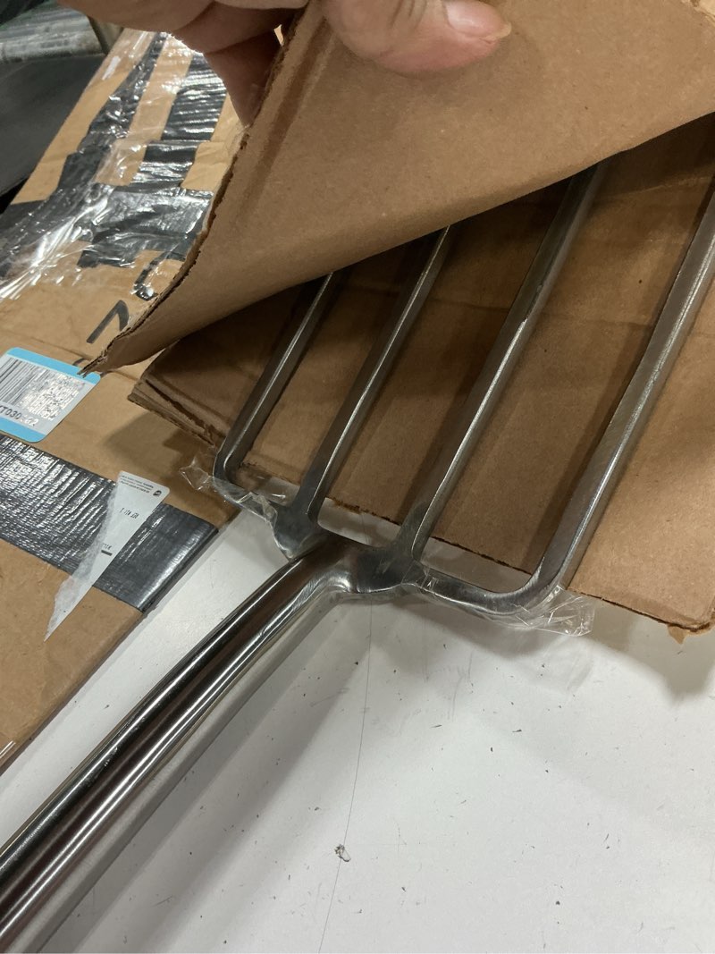 Condition photo showing Good Condition for berry&bird garden digging fork, 37.4" stainless steel garden spading fork with d-grip handle, 4-tine heavy duty long handled pitchfork with ash wood handle for digging, planting, cultivating, aerating
