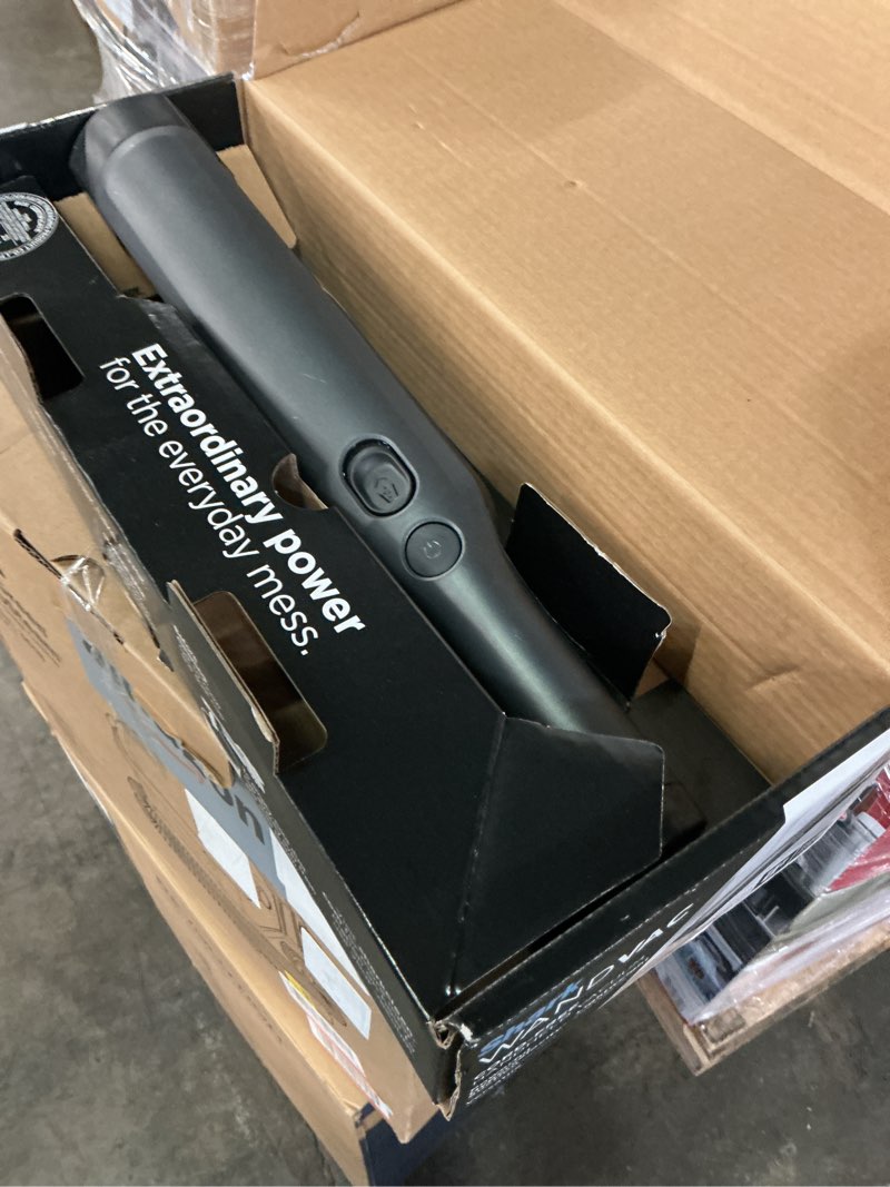 Condition photo showing As Is for shark wv201 wandvac handheld vacuum, lightweight at 1.4 pounds with powerful suction, charging dock, single touch empty and detachable dust cup,graphite, slate