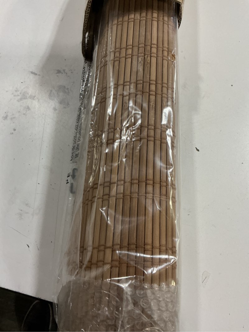 Condition photo showing New/Like New for LazBlinds No Tools No Drill Cordless Bamboo Roman Shades, Light Filtering Window Treatment, Roll Up Bamboo Blinds for Windows 27'' W x 72'' H, Ceylon Light Russet Light Filtering-ceylon Light Russet 27" W x 72" H