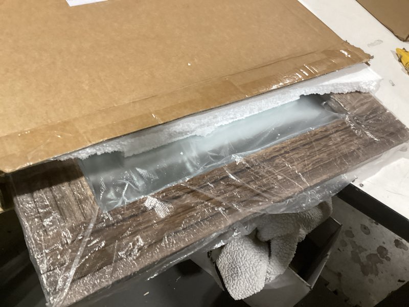 Condition photo showing Good Condition for AAZZKANG Rustic Wood Mirror Rectangle Decorative Wall Mirror Large 26"x18" with Frame Bedroom Living Room Bathroom Hanging Mirror 26"L x 18"W Brown