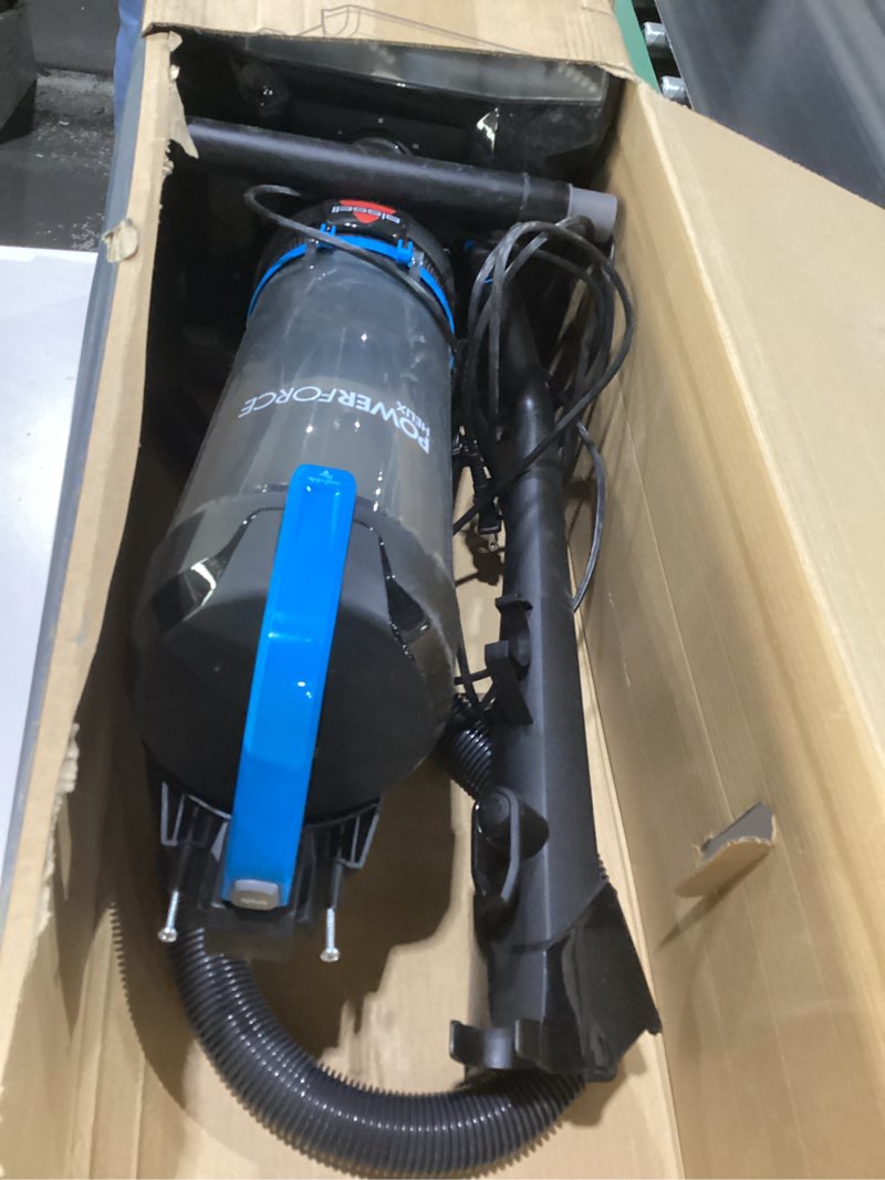 Condition photo showing As Is for bissell cleanview swivel vacuum with triple action brush roll, swivel steering, extension wand, easy-empty dirt tank, multi-cyclonic suction system, new 2024 model royal blue, not tested