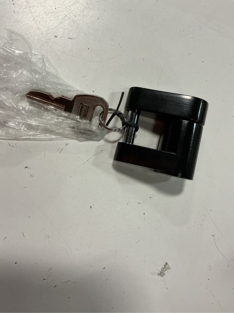 Condition photo showing New/Like New for retrue trailer tongue coupler lock, trailer hitch lock,dia 1/4 inch, 3/4 inch span for tow boat rv truck car's coupler, black pack of 1 black