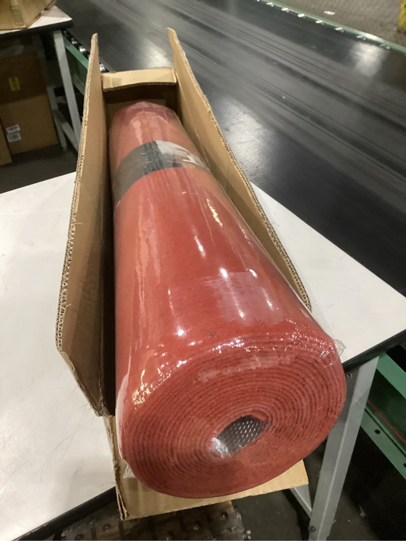 Condition photo showing Good Condition for extra thick red carpet runner for party felt non-slip rubber backed aisle runway rug for step, proposal & wedding decorations, hollywood oscars runway?reusable (red, 3 x 20 ft) red 3' x 20' (rectangular)