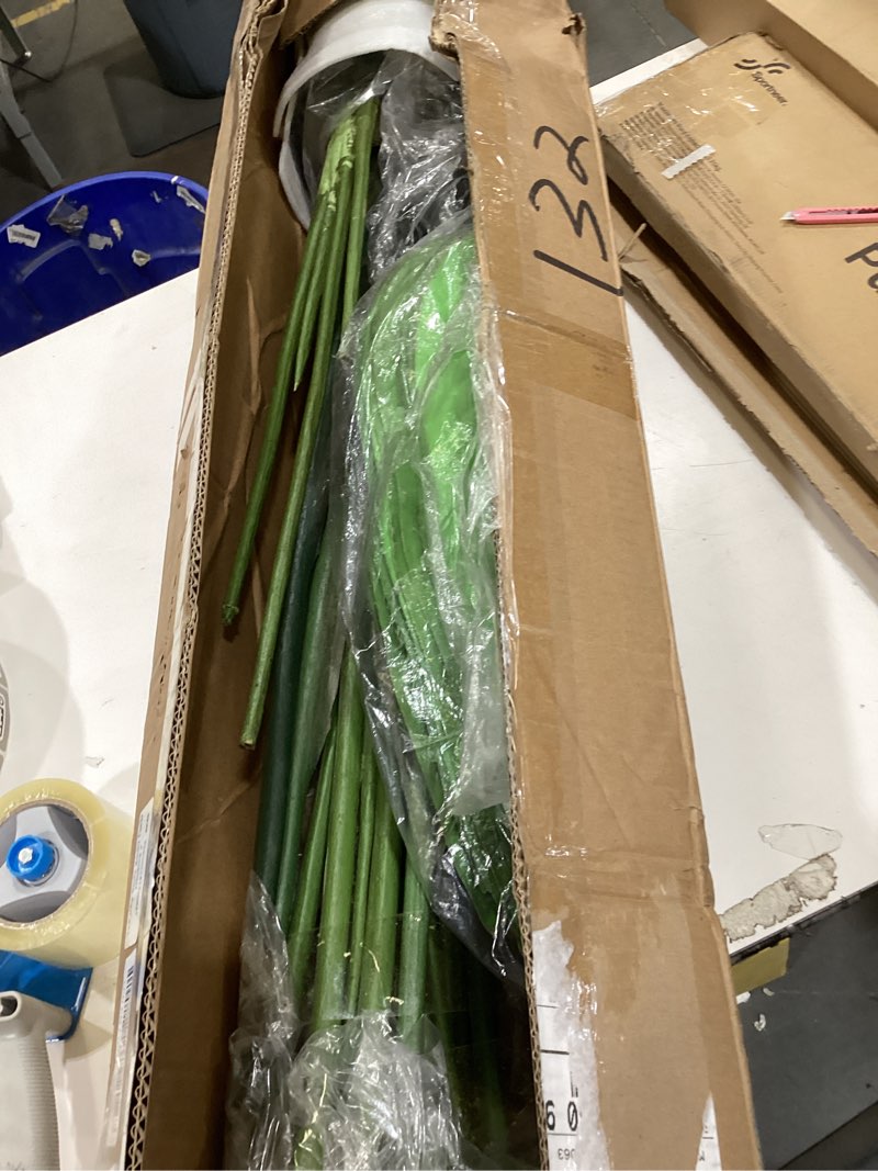 Condition photo showing Good Condition for artificial bird of paradise plant: 6ft faux traveler's palm fake banana tree elephant ear leaf tall silk floor plant in white pot for home decor indoor office entryway balcony patio cafe hotel traveler's palm 6ft