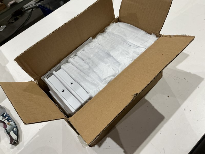 Condition photo showing Good Condition for 10-pack aluminum 4x4 post caps for deck railing, pvc fence post caps with screws, white pyramid deck posts cap for vinyl rail, waterproof metal deck cover 4x4(autual 4x4) 10