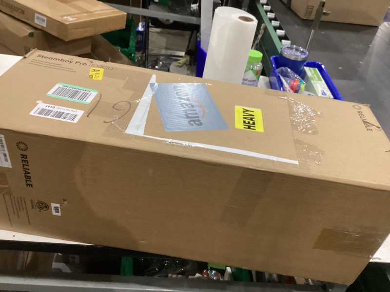 Condition photo showing As Is for Reliable 300CU Steam Floor Mop - Pro Steamboy mop with 2 Microfiber Pads, 1500W Power of Steam for Tile, Hardwood Floor and Carpets, Fast Heat-Up time, 180-Degree Swivel Head to Reach the Hard Places