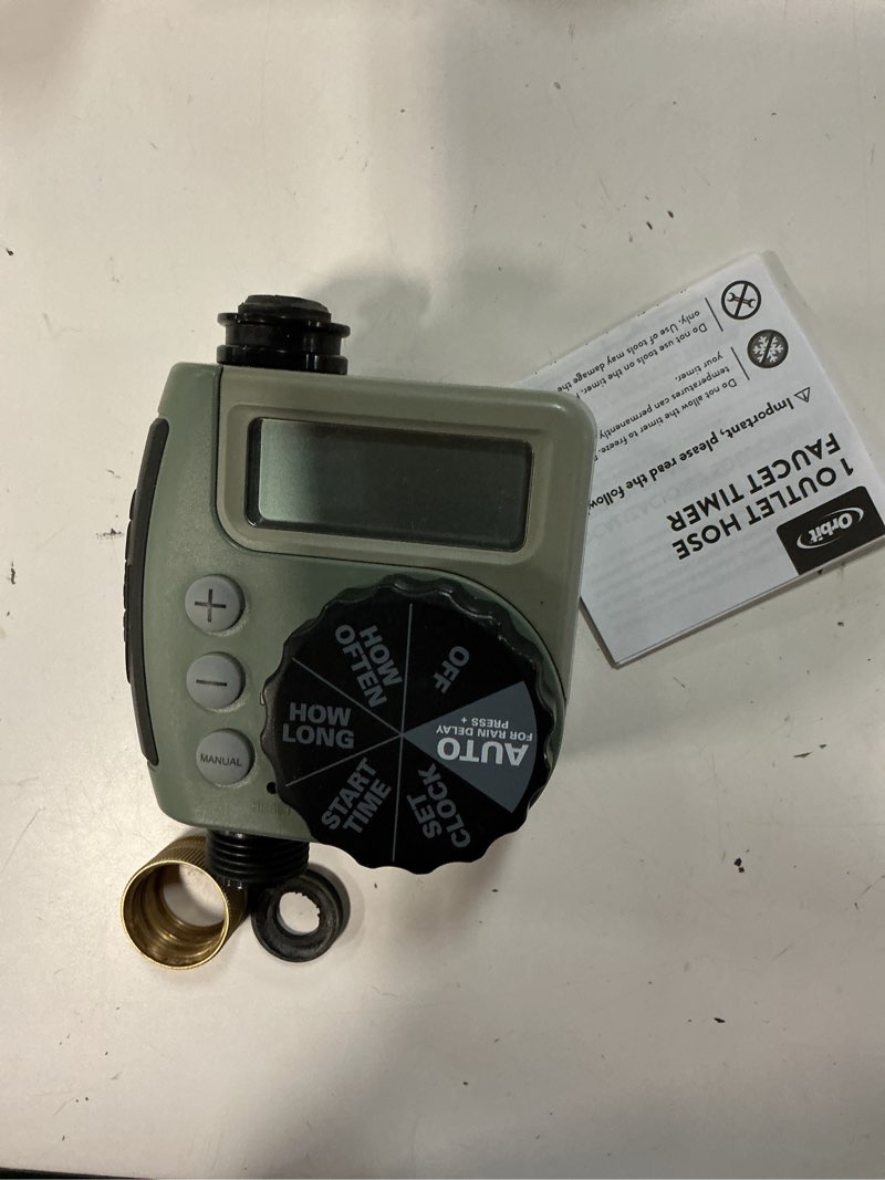 Condition photo showing Good Condition for orbit one outlet single-dial hose faucet timer - easy programmable - for garden watering system - lcd hose timer with adjustable watering schedule - 62056
