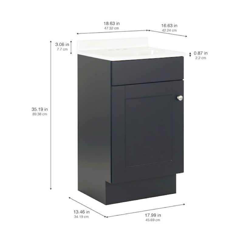 5502024 PROJECT SOURCE 18-in Vanity with White Cultured Marble Top