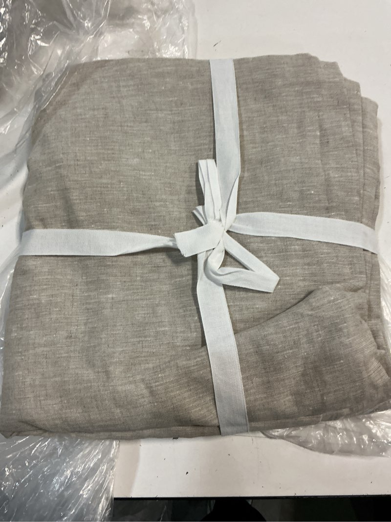 Condition photo showing Good Condition for quince european linen true blackout curtain, 48x84, flax single panel