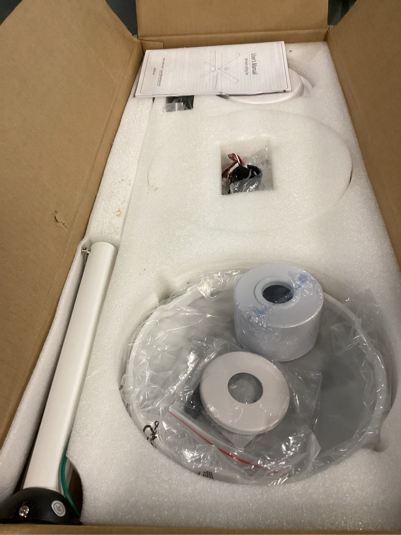 Condition photo showing Good Condition for Fanbulous 52 Inch Ceiling Fans with Lights and Remote, Reversible 6 Blades, Dimmable, 3000K-6000K Adjustable, Outdoor Ceiling Fans for Patios, Large Ceiling Fan for Indoor or Covered Outdoor, white 52 Inch