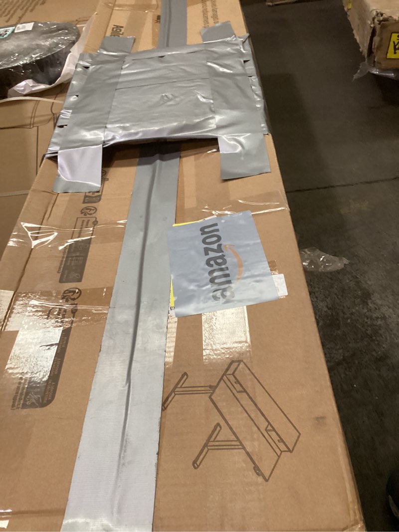 Condition photo showing As Is for Electric Height Adjustable Standing Desk with Power Outlet and LED Light Strip, Sit to Stand, Ergonomic 48x24" Rising Desk with Memory Presets, Home Office Workstation, Computer Gaming Table, Black Black 48 x 24 Inches with led and power strips