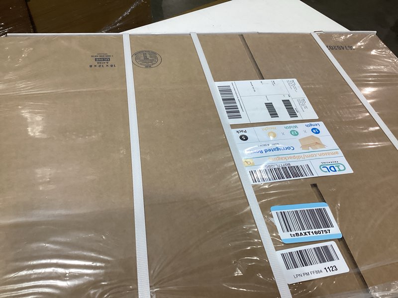 Condition photo showing New/Like New for IDL Packaging Medium Corrugated Shipping Boxes 18"L x 12"W x 8"H (Pack of 5) - Prime Choice of Strong Packing Boxes for USPS, UPS, FedEx Shipping - Easy-to-Recycle Cardboard Boxes for Packaging Pack of 5 18" x 12" x 8"
