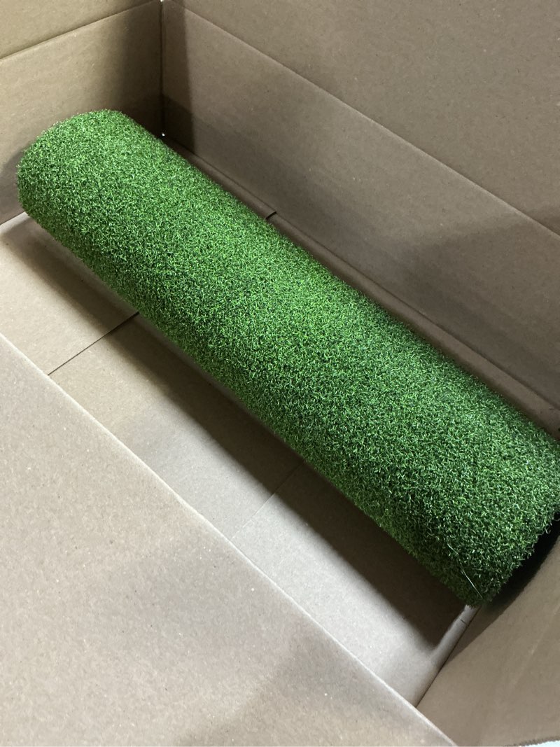 Condition photo showing Good Condition for ottomanson artificial turf mat 2' x 2'7", indoor outdoor fake grass mat for patio, balcony, entryway & golf practice, artificial grass rug with drainage holes, uv resistantgroup 2 31 in wide - pro 2-ft