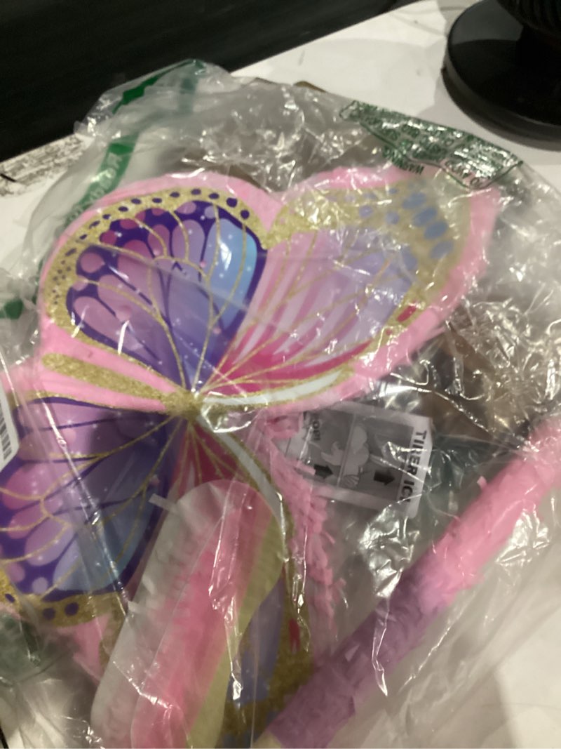 Condition photo showing As Is for small butterfly party decorations, butterfly birthday party favors with stick and blindfold, butterfly party supplies, fairy theme party decorations pink butterfly
