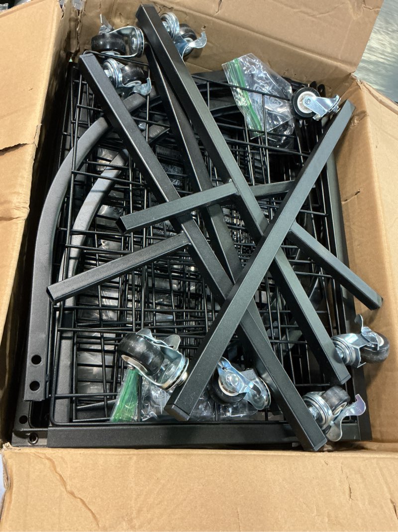 Condition photo showing As Is for vgmiu grid wall panel 2pcs display stand 2' x 5.2' ft black grid wall panels movable retail display racks floorstanding gridwall heavy duty with wheel for art craft photo displays fair trade show 2 black 5.2 ft