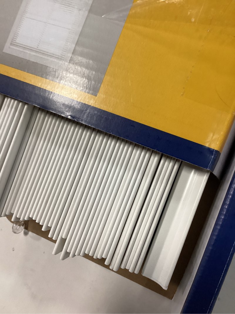 Condition photo showing Good Condition for levolor trim+go 2-in slat width 23-in x 72-in cordless white faux wood room darkening full-view standard horizontal blinds
