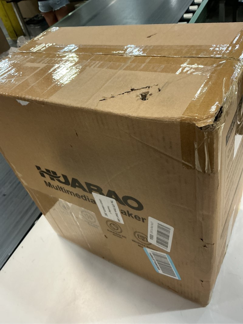 Condition photo showing New/Like New for portable karaoke machine with 14.1” hd rotatable screen, wireless screen mirroring for android & ios, bluetooth party speaker with lyrics display & lights, pa system with 2 wireless microphones a109