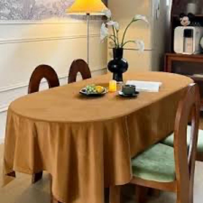 ziwuroad rectangle fall tablecloth, luxurious wool velvet waterproof table cloth, washable large tab