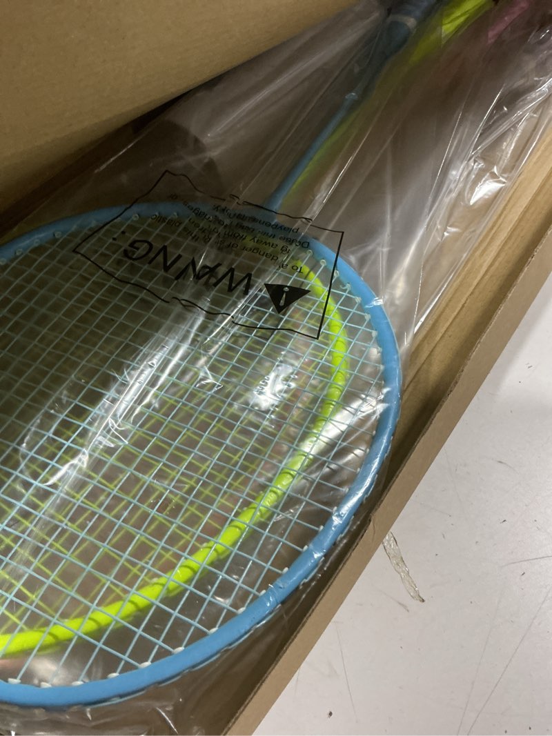 Condition photo showing Good Condition for badminton rackets set, lightweight badminton set includ 4/6 pcs rackets, 6 birdies, outdoor backyard games, racquets for adults, teens, family beginner 4 racket+6 birdies