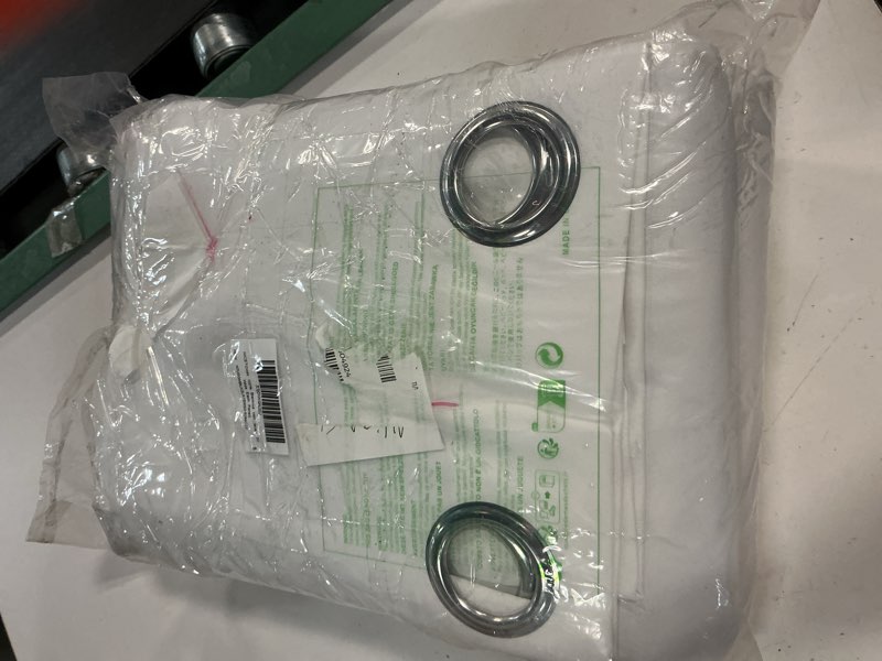 Condition photo showing New/Like New for nicetown 100% blackout window curtain panels, cold and full light blocking drapes with black liner for nursery, 84 inches drop thermal insulated draperies (white, 2 pieces, 52 wide each panel) pure white 52\"w x 84\"l (pack of 2)