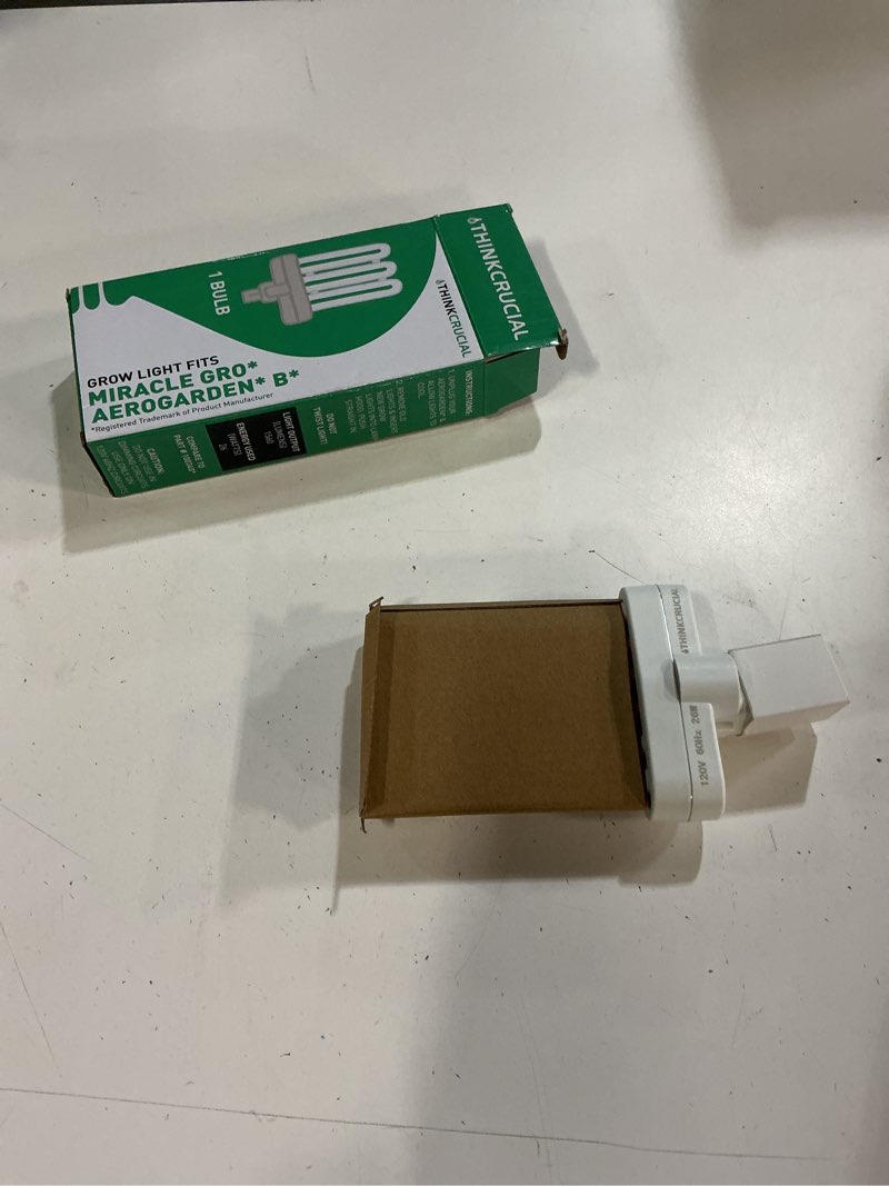 Condition photo showing As Is for 2 grow bulbs compatible with aerogarden miracle-gro b part # 970904-0200,100340 & models aerogarden 3, 3sl, 3 elite, 6, 7, chef in a box, chef in a box elite - by think crucial (2 pack) (incomplete, 1 pack only)
