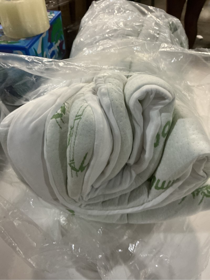 Condition photo showing Good Condition for ultra soft twin xl size mattress topper - viscose made from bamboo pillow top mattress pad for back pain relief - naturally cooling for hot sleepers, green green twin xl