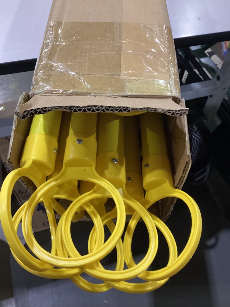 Condition photo showing New/Like New for Huwena 12 Pcs Retractable Traffic Cone Bar Length from 4 to 6.9 ft Expandable Safety Cone Bars Lightweight Traffic Barricade for Parking Lots, Road Construction, Cone Not Include(Red White)