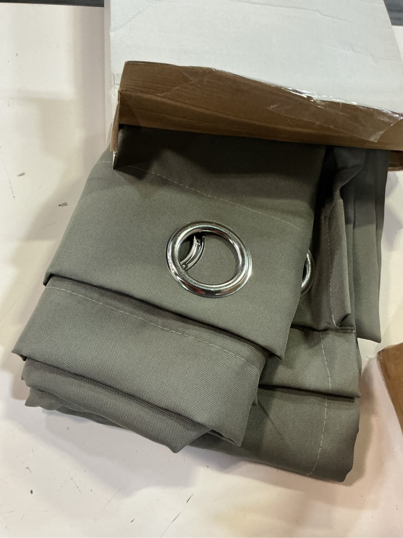 Condition photo showing Good Condition for bonzer waterproof outdoor curtains for patio porch pergola cabana light filtering privacy grommet indoor curtain panels for bedroom living room, 1 panel, 54w x 84l inch, grey grey 54"w x 84"l (pack of 1)