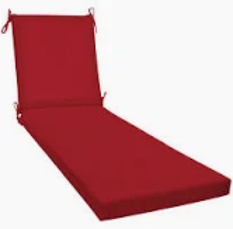 Outdoor Chaise Lounge Cushion Fabric: red