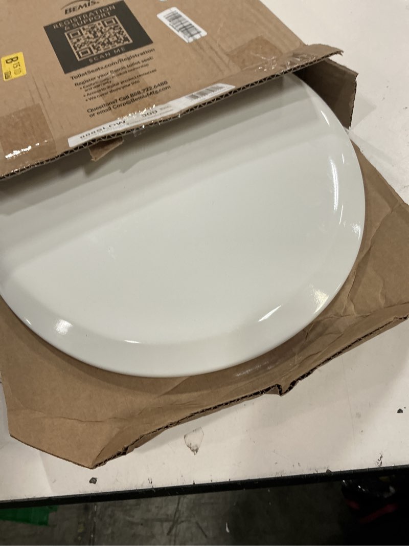 Condition photo showing As Is for mayfair nextstep2 toilet seat with built-in potty training seat, slow-close, removable that will never loosen, round, white round 1