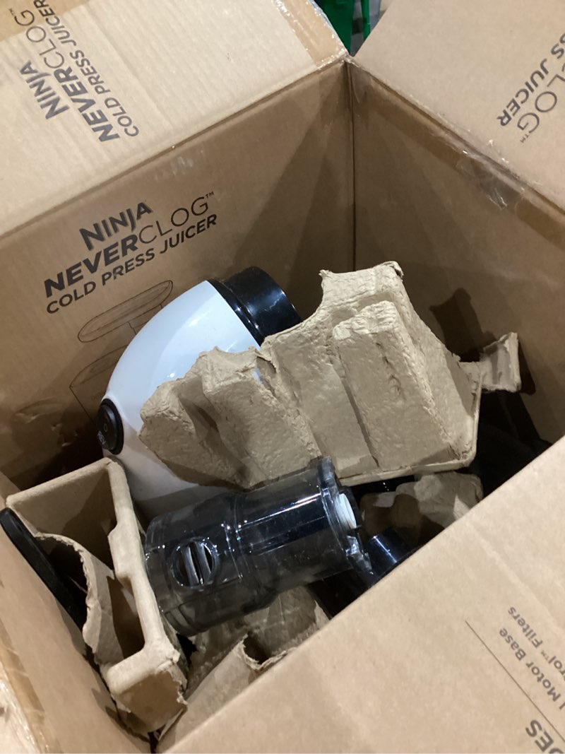 Condition photo showing As Is for Cold PressJuicer,AMZCHEF Slow Masticating Juicer Machines with Reverse Function, High Juice Yield, Easy Clean with Brush,Recipes for High Nutrient Fruits and Vegetables, White(Updated) Pure white