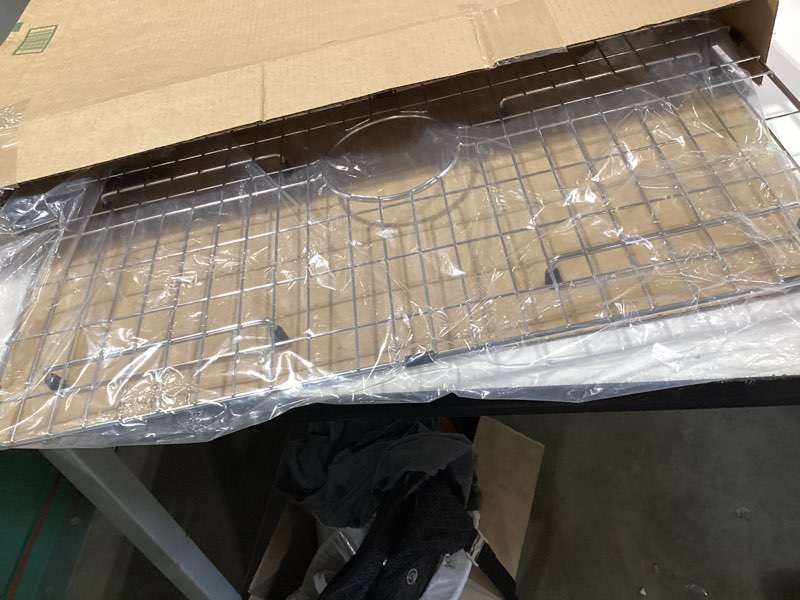 Condition photo showing Good Condition for kitchen sink grid and sink protectors, stainless steel sink grids for bottom of kitchen sinks, 26" x 14" with rear drain for single bowl sinks 26"x14"x1"