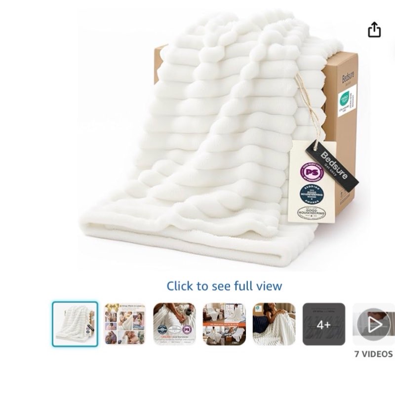 Bedsure GentleSoft White Throw Blanket for Couch - Mothers Gifts Day Birthday Gifts for Women Mom Her, Soft Cozy Fleece Summer Throw Blanket for Girl, Room Home Bedroom Decor, Off White, 50x60 Inches